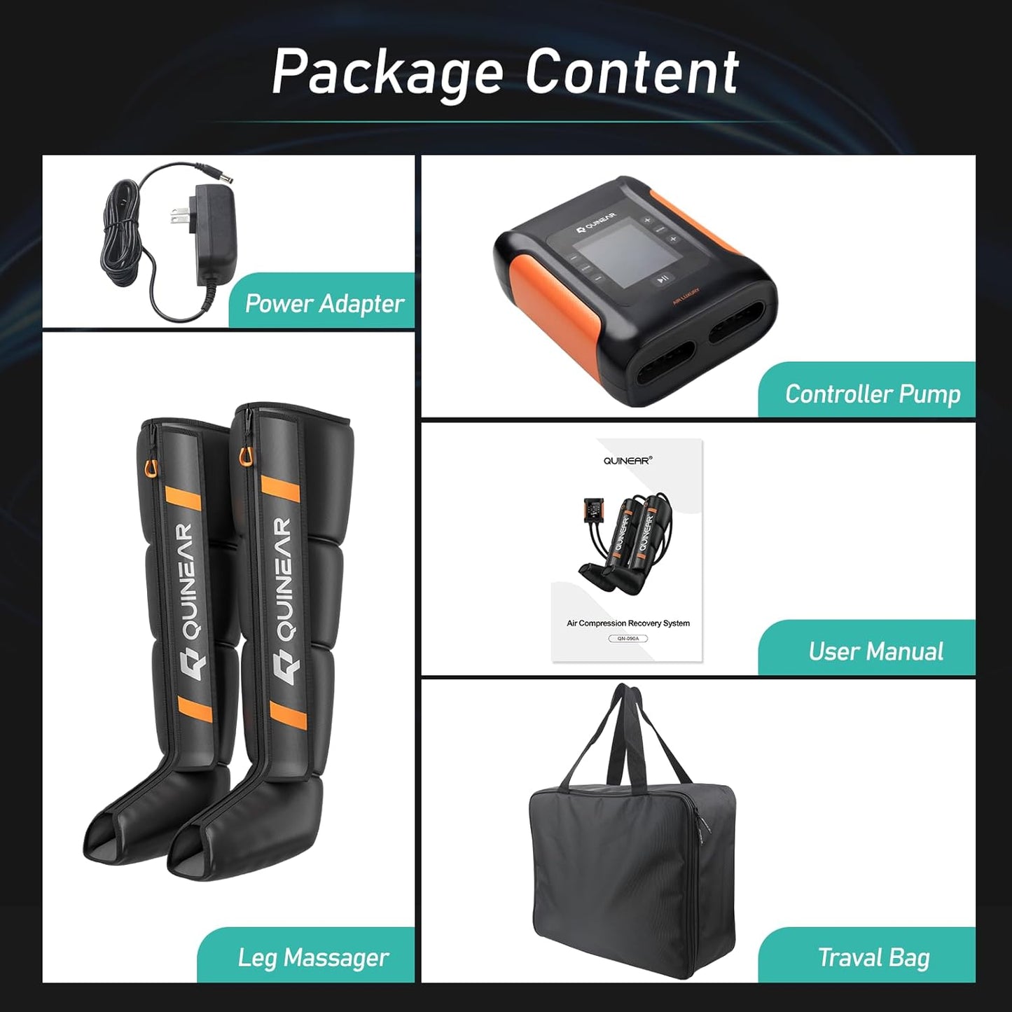 Professional Leg Recovery System, Cordless Air Compression Boots with Sequential Compression, Leg and Foot Massager, Fast Recovery Therapy for Athletes, FSA-HSA Eligible (Medium)