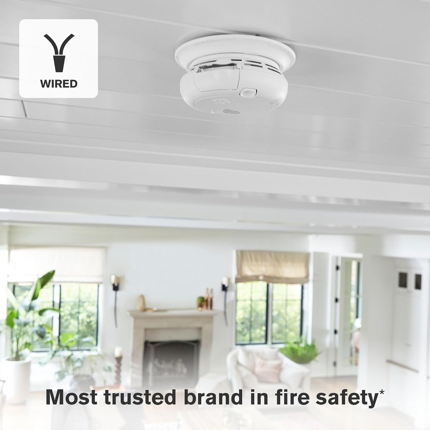 SMCO100V-AC, Interconnect Hardwire Combination Smoke & Carbon Monoxide Alarm with Battery Backup and Voice & Location Alerts, 6-Pack