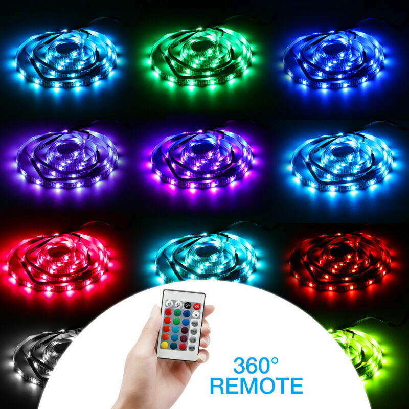 4x50CM USB 5V RGB LED Strip  Background Light  Remote Kit For TV Computer Lamp