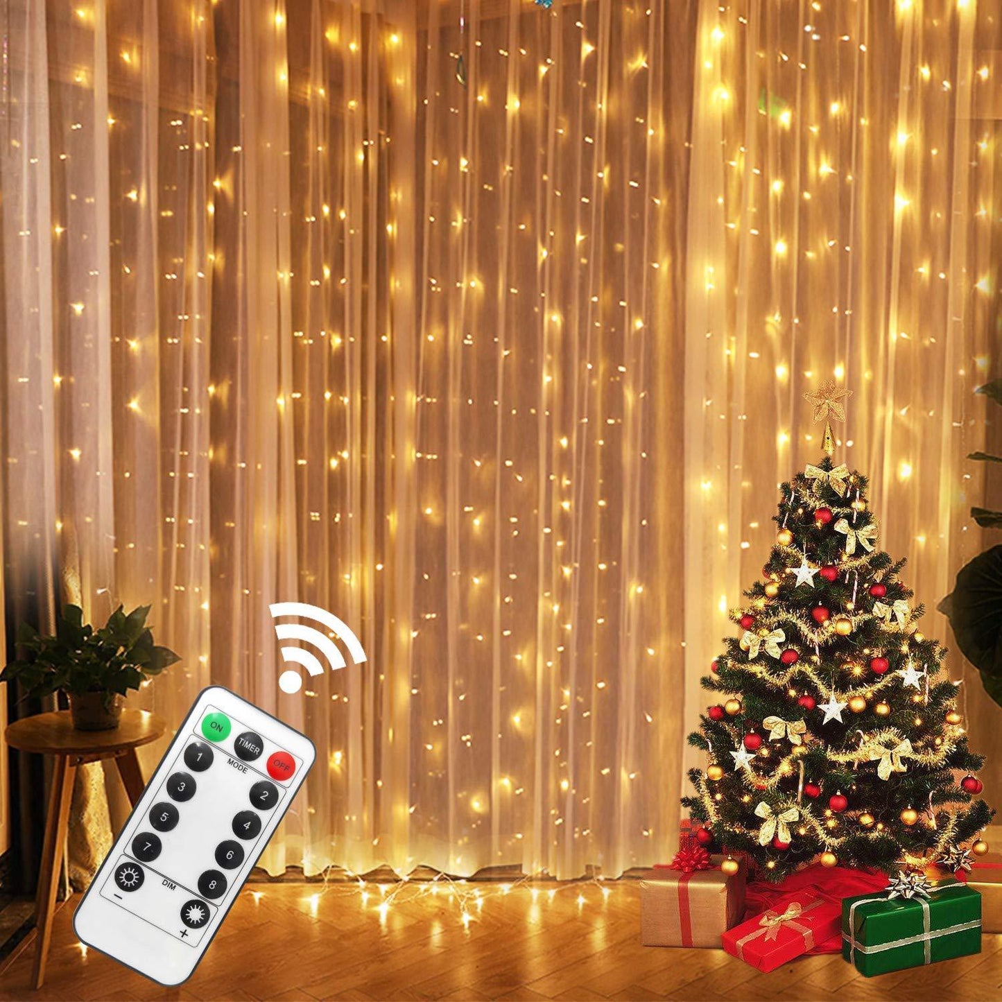 LED Curtain Garland On The Window USB String Lights Remote Control Christmas Decorations For Home Room - Casa De Renova 