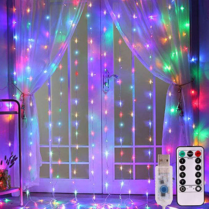 LED Curtain Garland On The Window USB String Lights Remote Control Christmas Decorations For Home Room - Casa De Renova 