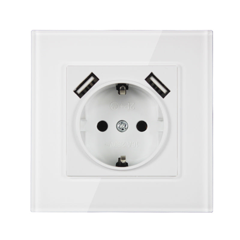 Elegant Wall Socket - White and Champagne Gold