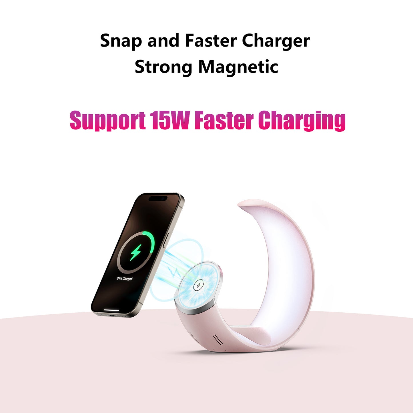 4-in-1 Crescent Magnetic Wireless Charger Stand For Multiple Devices NO Plug