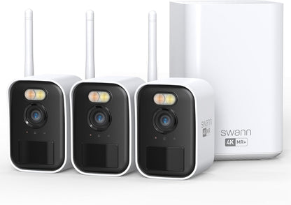 Maxranger MINI 4K Wireless Security Camera System, Long-Range Wi-Fi up to 1000Ft, Home/Outdoor, 8CH 3-Cam NVR Kit, 24/7 Recording, Color Night Vision, True Detection, No Monthly Fee, MRMINISD3