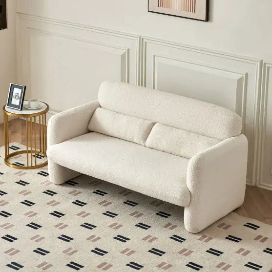 Cashmere Fabric Sofa, Modern Couple's Chair Furniture With Supporting Pillows