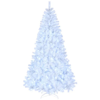 FCH 7ft 1346 Branches Automatic Tree Structure PVC Material 500 Lights Cool Color 8 Modes Christmas Tree White
