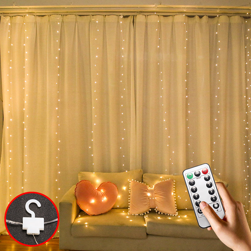 LED Curtain Garland On The Window USB String Lights Remote Control Christmas Decorations For Home Room - Casa De Renova 