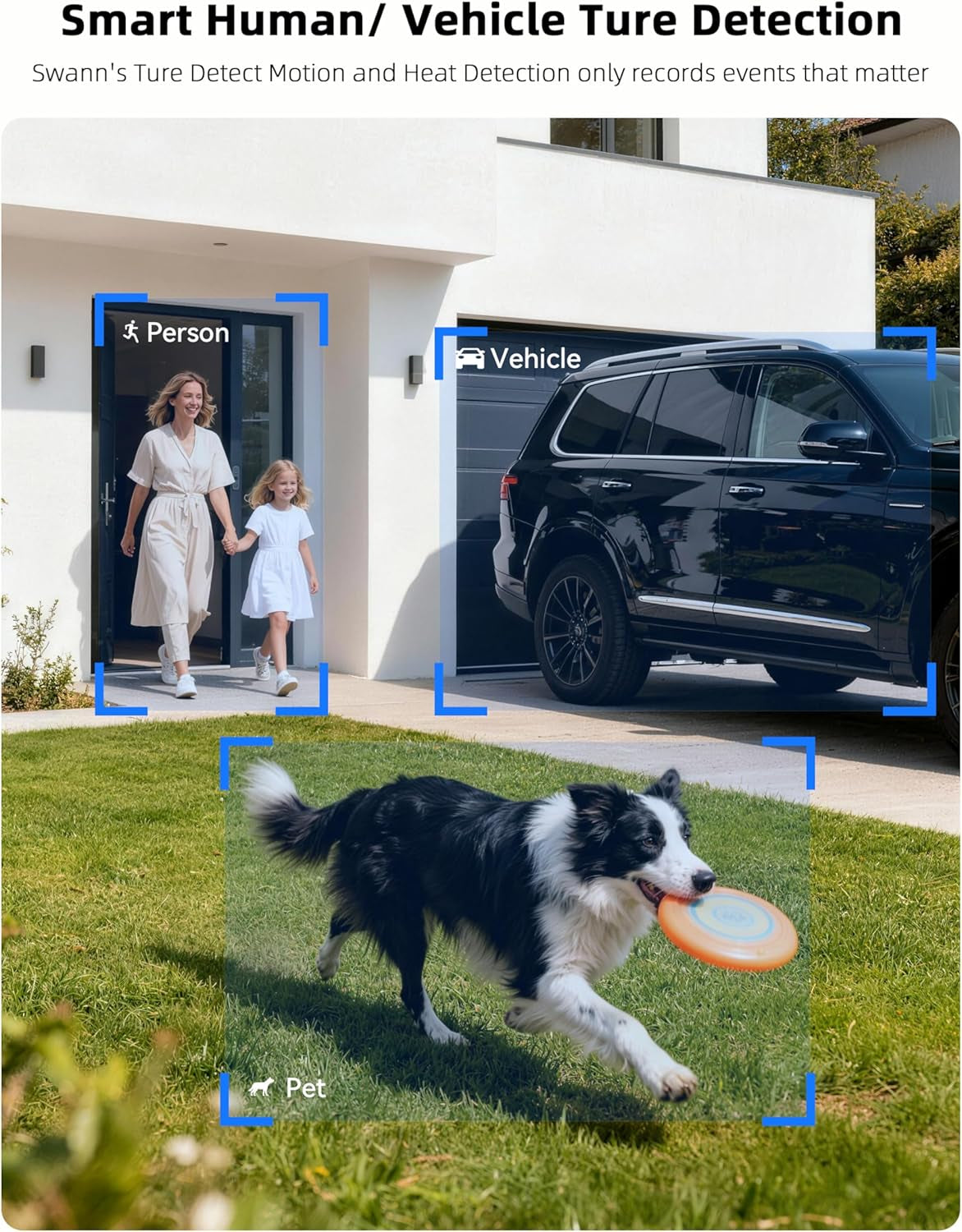 Maxranger MINI 4K Wireless Security Camera System, Long-Range Wi-Fi up to 1000Ft, Home/Outdoor, 8CH 3-Cam NVR Kit, 24/7 Recording, Color Night Vision, True Detection, No Monthly Fee, MRMINISD3