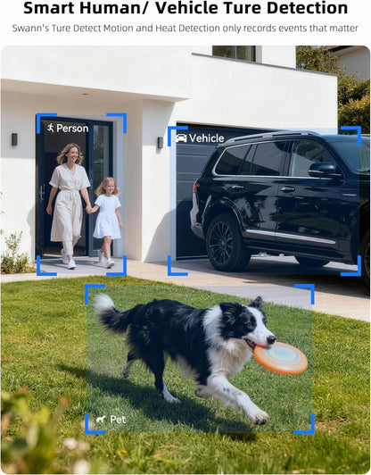 Maxranger MINI 4K Wireless Security Camera System, Long-Range Wi-Fi up to 1000Ft, Home/Outdoor, 8CH 3-Cam NVR Kit, 24/7 Recording, Color Night Vision, True Detection, No Monthly Fee, MRMINISD3