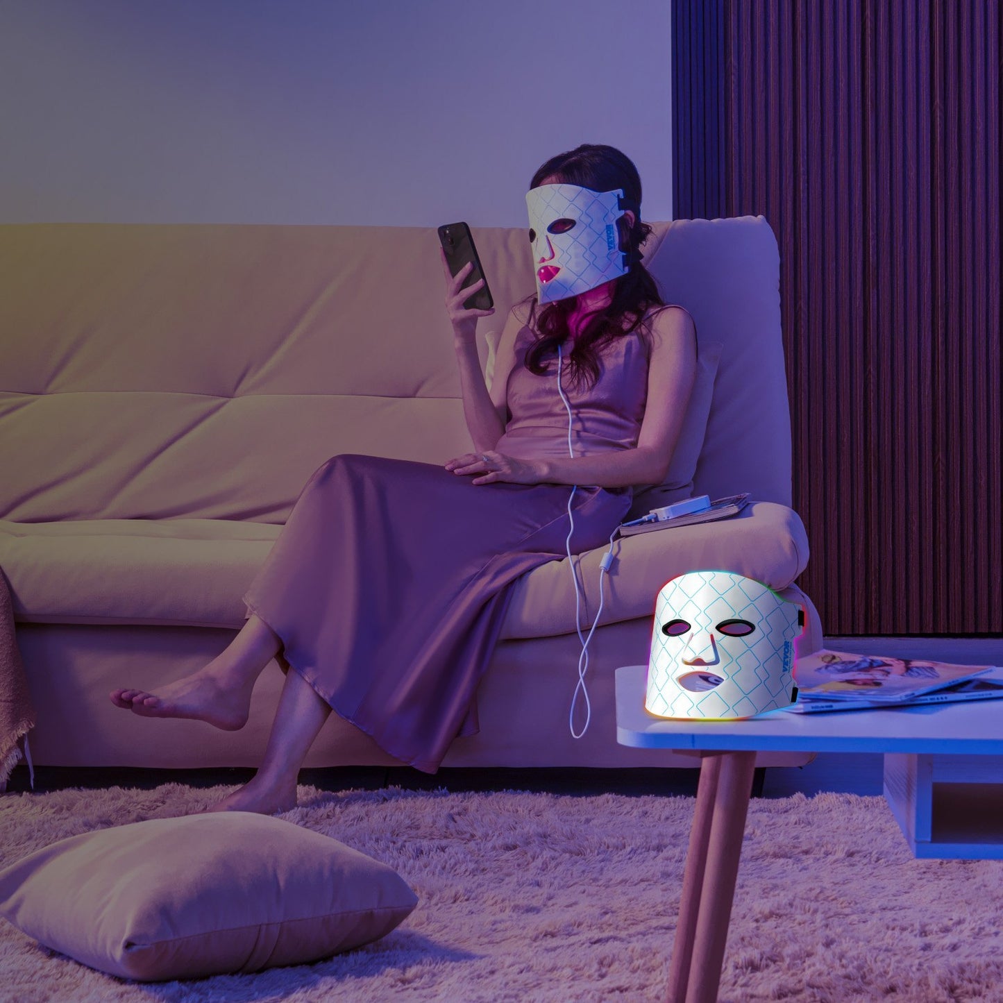 VEVOR Red Light Therapy Mask 7-Color LED Face Mask Light Therapy With 850nm NIR - Casa De Renova 5