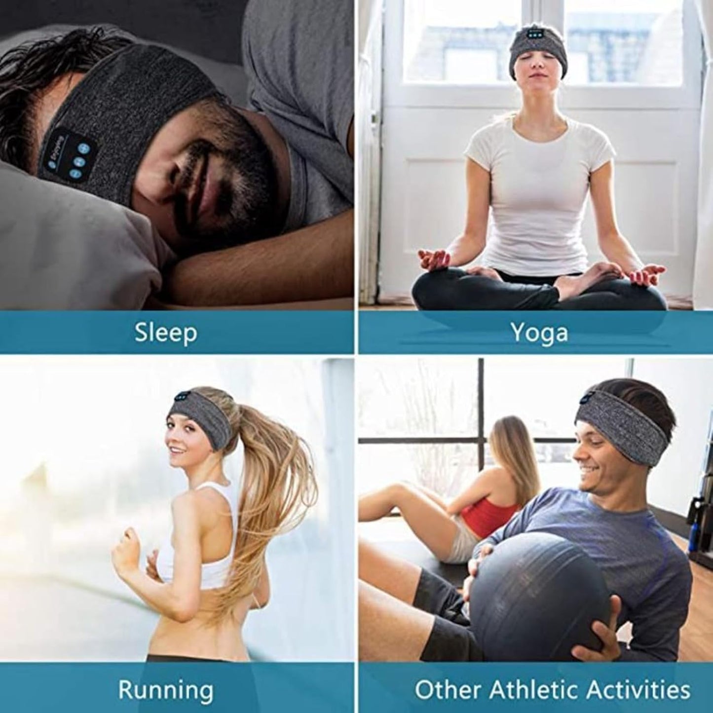 Bluetooth Sleep Hood Headphones Wireless Music Sports Headband
